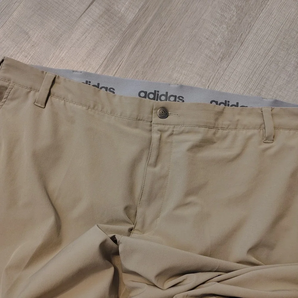 Adidas Golf Ultimate Tapered Fit Pants Mens 42x30 Khaki‎ Tan AF2713 Stretch
